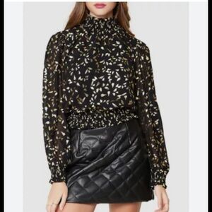 LOST & WANDER All That Glitters Black and Gold Women's Blouse Top